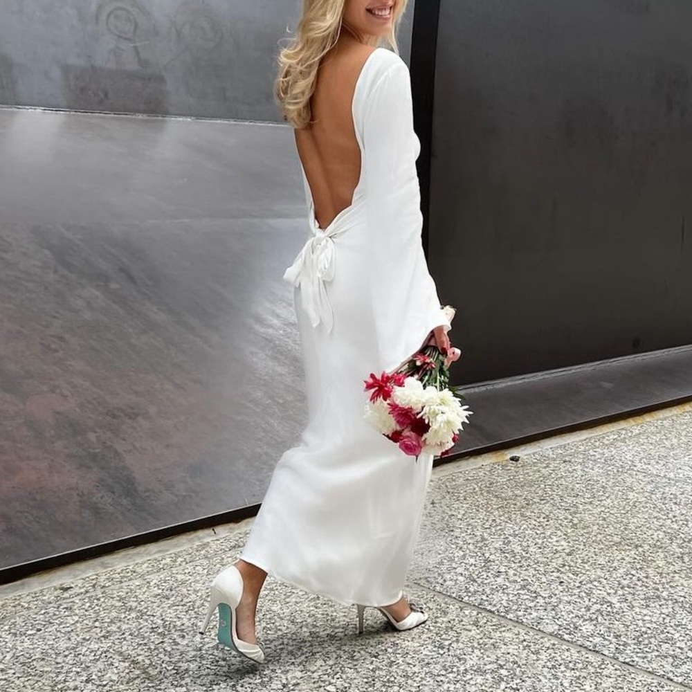 MESHKI open back dress